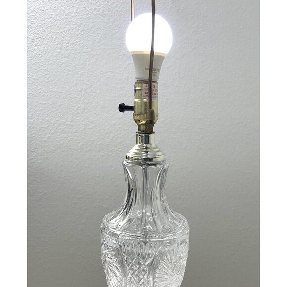 VTG ROBERT ABBEY Hollywood Regency Cut Crystal & Goldtone 27" LAMP & Shade EUC - Picture 3 of 9